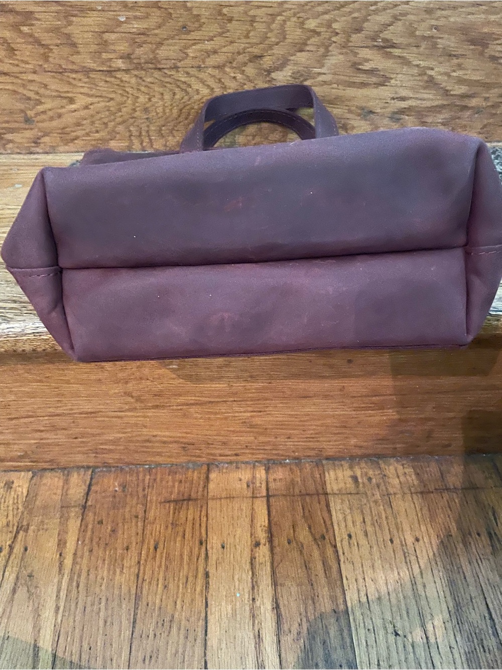 AP Portland Leather mini crossbody tote in Merlot! - Picture 5 of 7